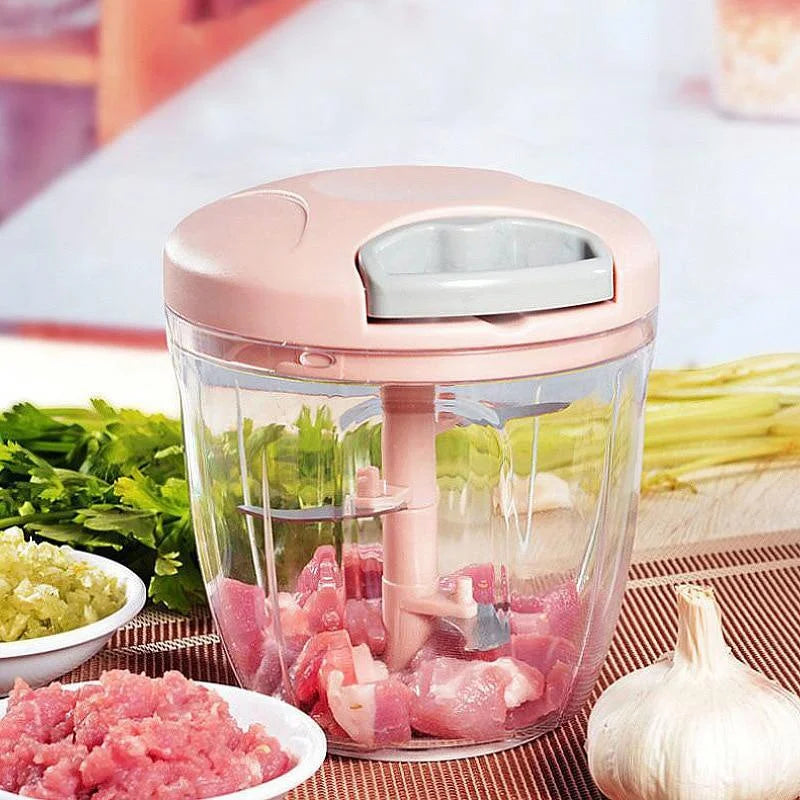 Hand-Pull Food Chopper | Manual Vegetable Cutter & Garlic Mincer (500ml / 900ml)