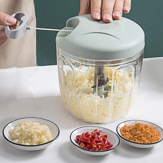 Hand-Pull Food Chopper | Manual Vegetable Cutter & Garlic Mincer (500ml / 900ml)
