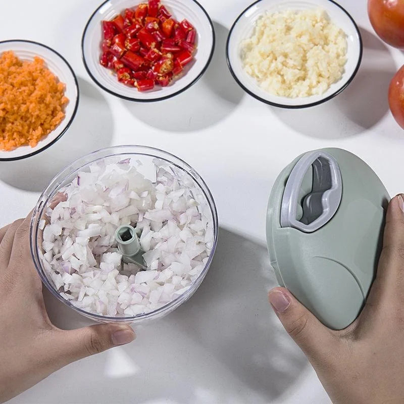 Hand-Pull Food Chopper | Manual Vegetable Cutter & Garlic Mincer (500ml / 900ml)