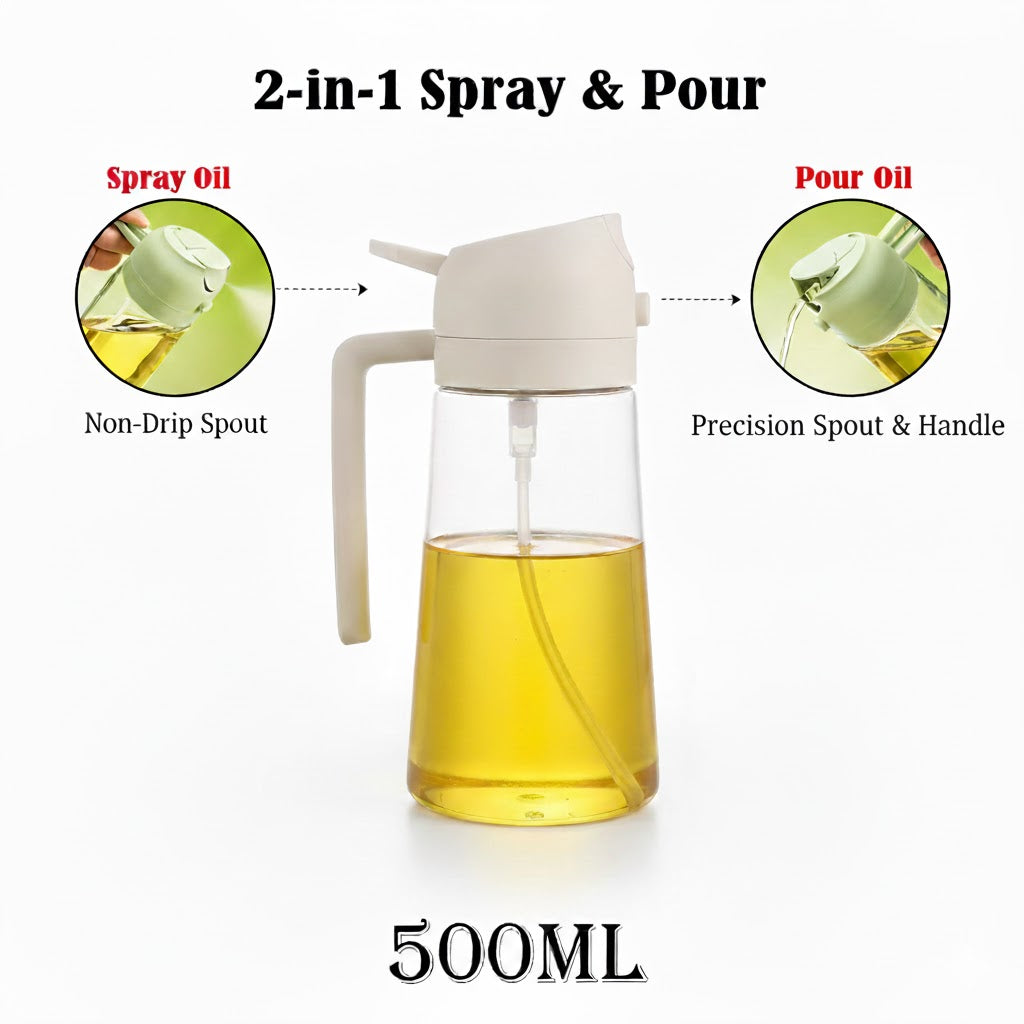 Smart Oil Mister 500ml – Perfect Control for Cooking, Grilling & Air Frying